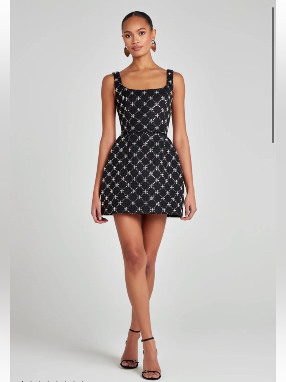 Nadine Merabi Black Crystal Sequin Embellished Sofia Dress size 4